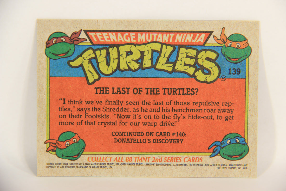 Teenage Mutant Ninja Turtles 2nd Series 1989 Trading Card #139 The Last Of The Turtles L017861