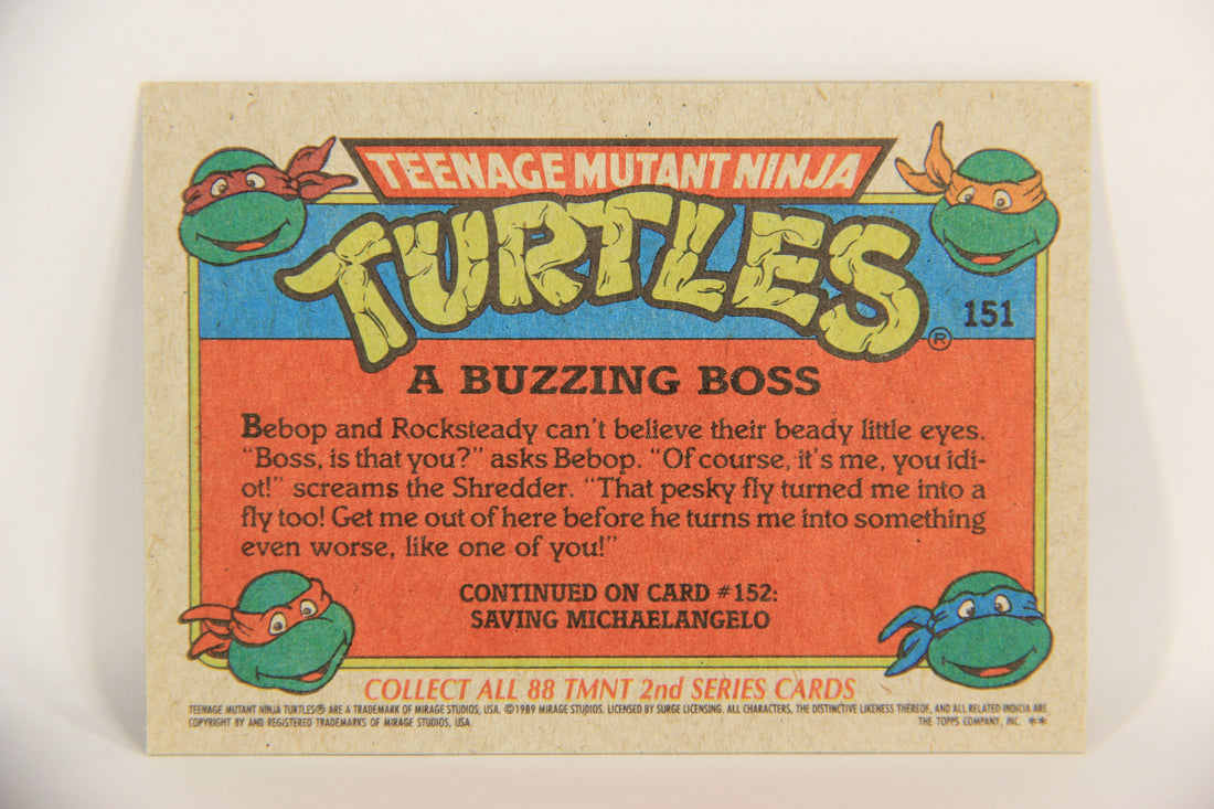 Teenage Mutant Ninja Turtles 2nd Series 1989 Trading Card #151 A Buzzing Boss L017873