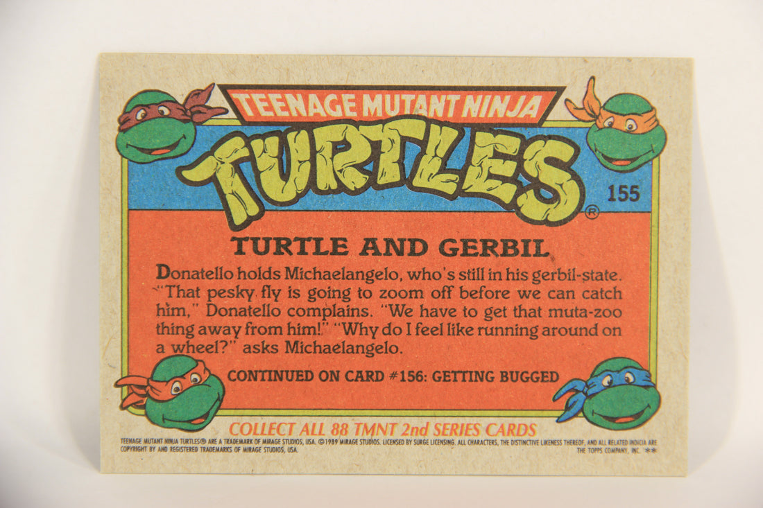 Teenage Mutant Ninja Turtles 2nd Series 1989 Trading Card #155 Turtle And Gerbil L017877