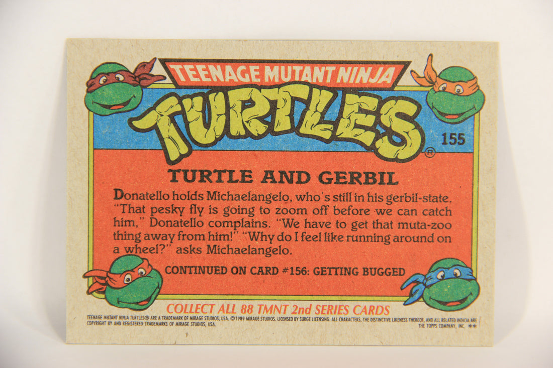 Teenage Mutant Ninja Turtles 2nd Series 1989 Trading Card #155 Turtle And Gerbil L017878