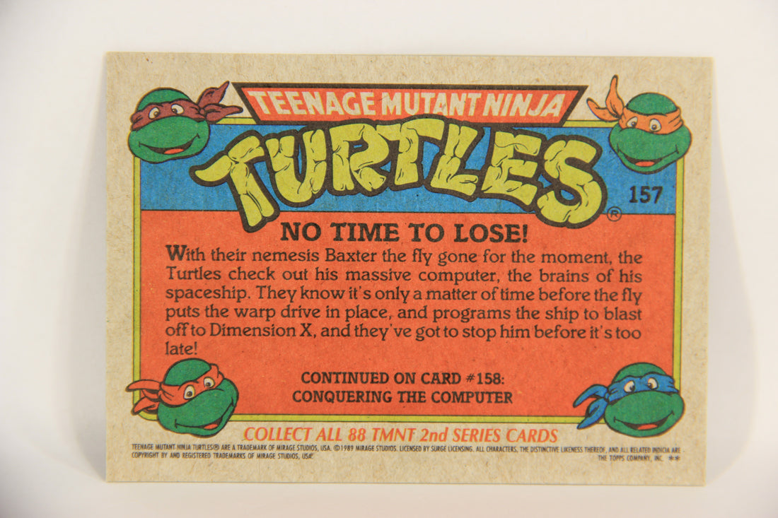 Teenage Mutant Ninja Turtles 2nd Series 1989 Trading Card #157 No Time To Lose L017880
