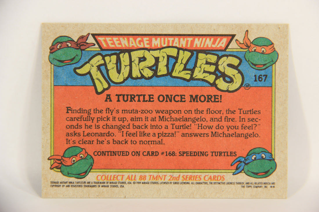 Teenage Mutant Ninja Turtles 2nd Series 1989 Trading Card #167 A Turtle Once More L017890