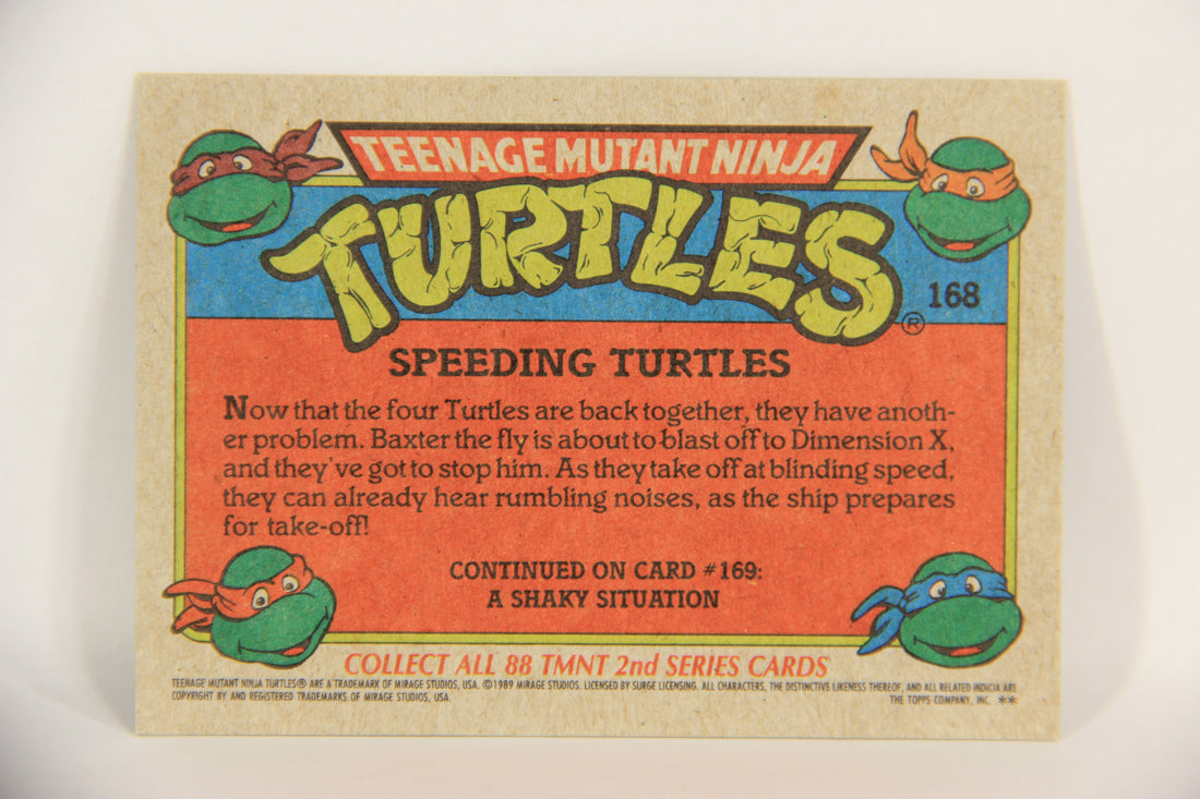 Teenage Mutant Ninja Turtles 2nd Series 1989 Trading Card #168 Speeding Turtles L017891