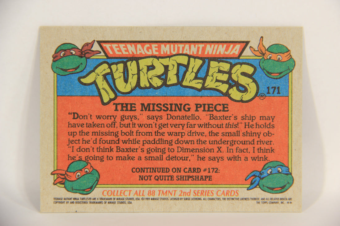 Teenage Mutant Ninja Turtles 2nd Series 1989 Trading Card #171 The Missing Piece L017894