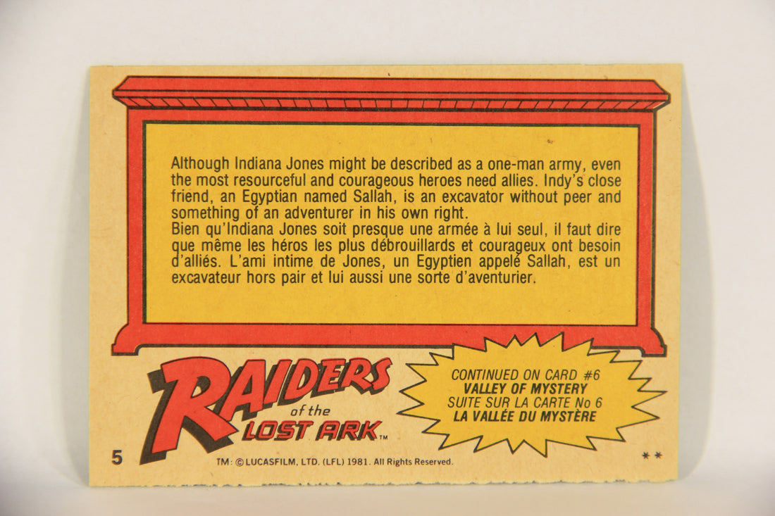 Raiders Of The Lost Ark 1981 Trading Card #5 Indy's Loyal Friend Sallah FR-ENG OPC L017931