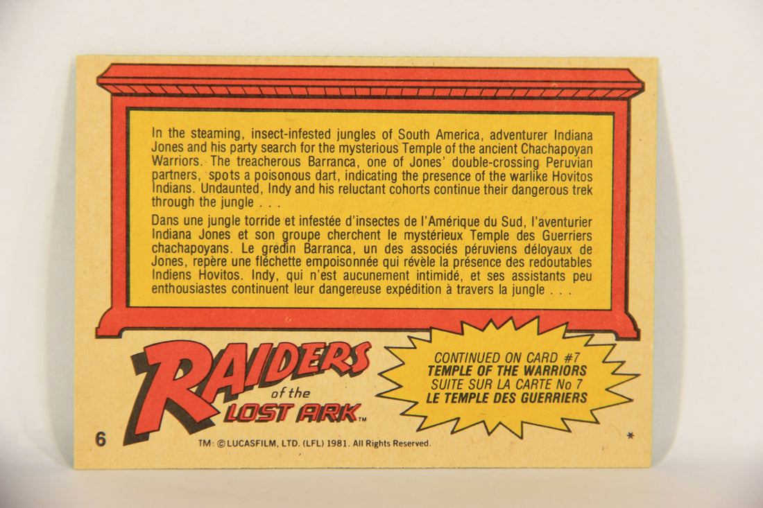Raiders Of The Lost Ark 1981 Trading Card #6 Valley Of Mystery FR-ENG OPC L017932