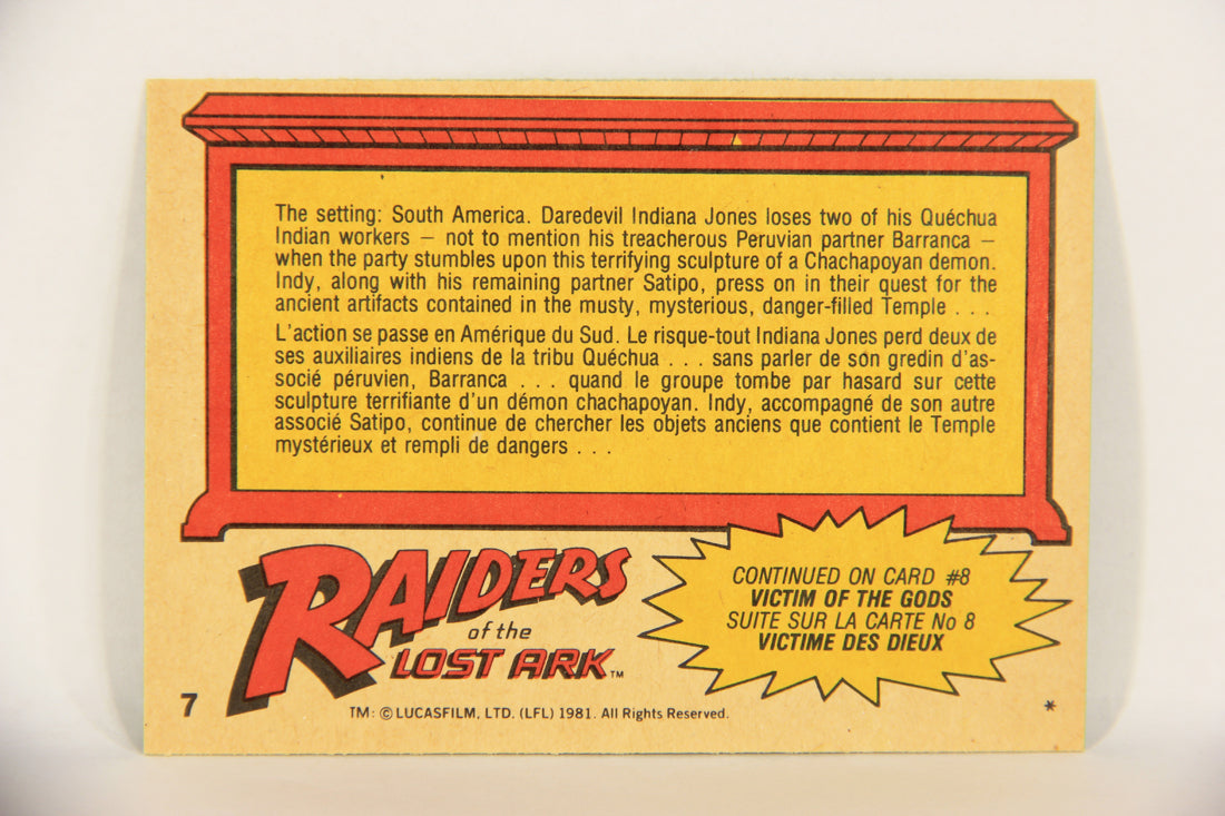 Raiders Of The Lost Ark 1981 Trading Card #7 Temple Of The Warriors FR-ENG OPC L017933