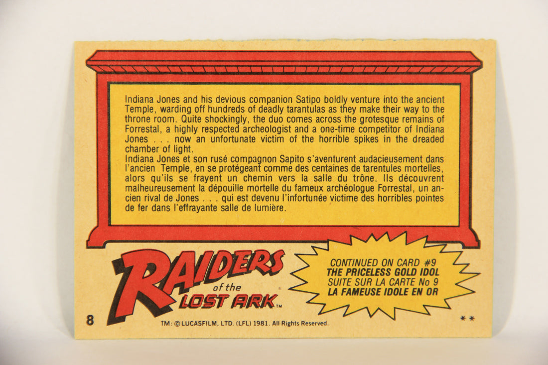 Raiders Of The Lost Ark 1981 Trading Card #8 Victim Of The Gods FR-ENG OPC L017934