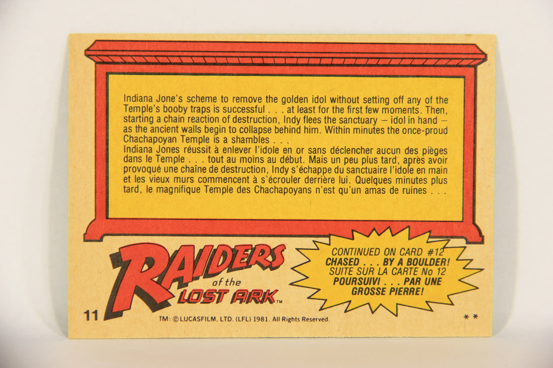 Raiders Of The Lost Ark 1981 Trading Card #11 The Collapsing Walls FR-ENG OPC L017937