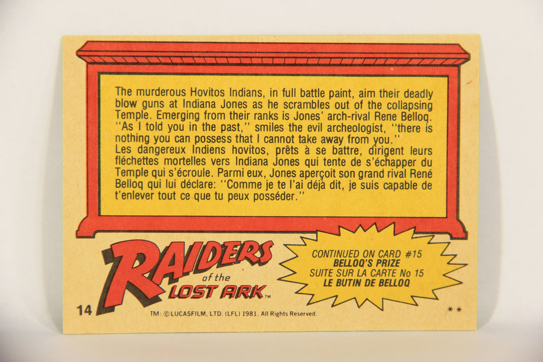 Raiders Of The Lost Ark 1981 Trading Card #14 Snagged By Belloq FR-ENG OPC L017940