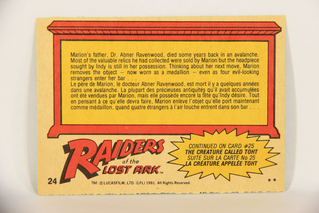 Raiders Of The Lost Ark 1981 Trading Card #24 The Mysterious Medallion FR-ENG OPC L017950