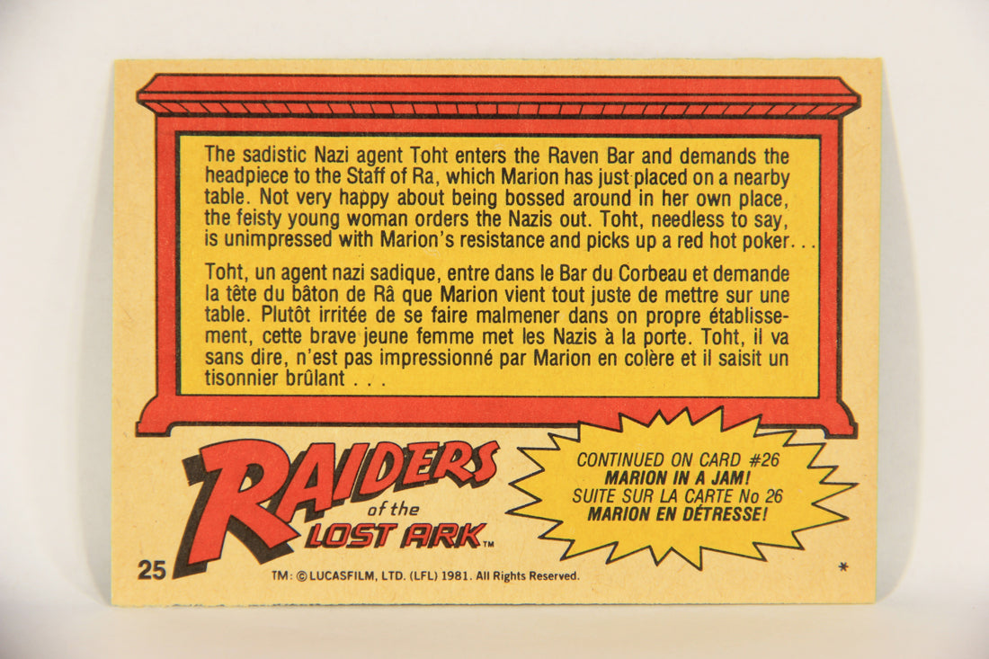 Raiders Of The Lost Ark 1981 Trading Card #25 The Creature Called Toht FR-ENG OPC L017951