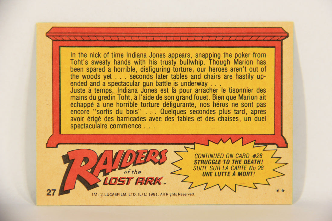 Raiders Of The Lost Ark 1981 Trading Card #27 Jones To The Rescue FR-ENG OPC L017953