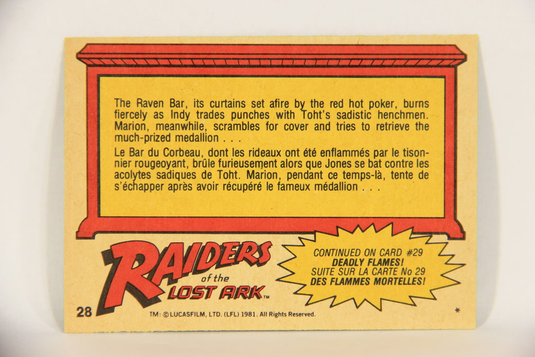Raiders Of The Lost Ark 1981 Trading Card #28 Struggle To The Death FR-ENG OPC L017954