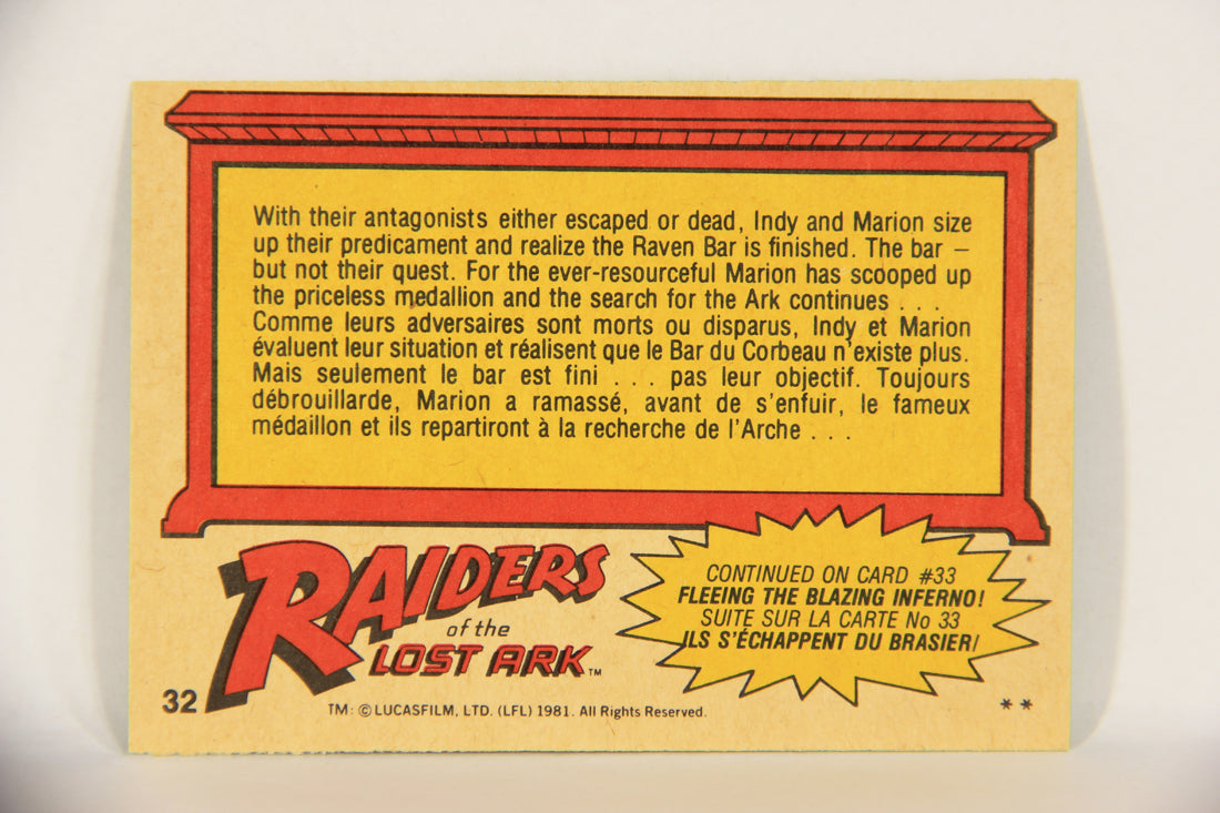 Raiders Of The Lost Ark 1981 Trading Card #32 Escape FR-ENG O-Pee-Chee L017958