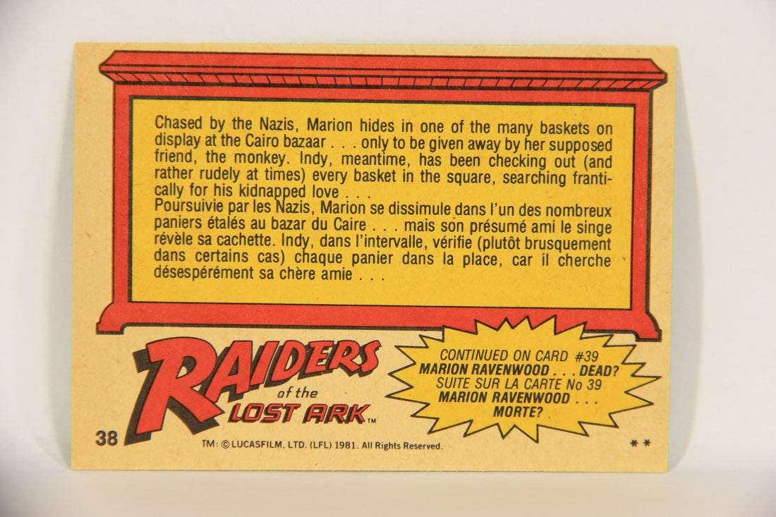 Raiders Of The Lost Ark 1981 Trading Card #38 Where's Marion FR-ENG OPC L017964