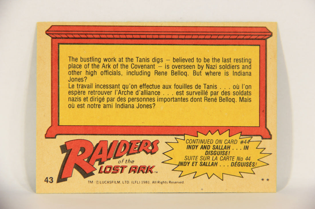 Raiders Of The Lost Ark 1981 Trading Card #43 Overseers Of Evil FR-ENG OPC L017969