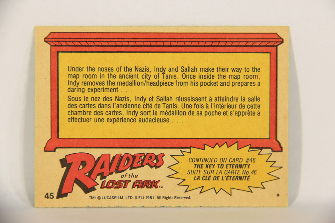 Raiders Of The Lost Ark 1981 Trading Card #45 Inside The Map Room FR-ENG OPC L017971