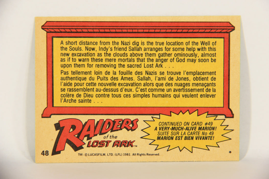 Raiders Of The Lost Ark 1981 Trading Card #48 Well Of The Souls FR-ENG OPC L017974