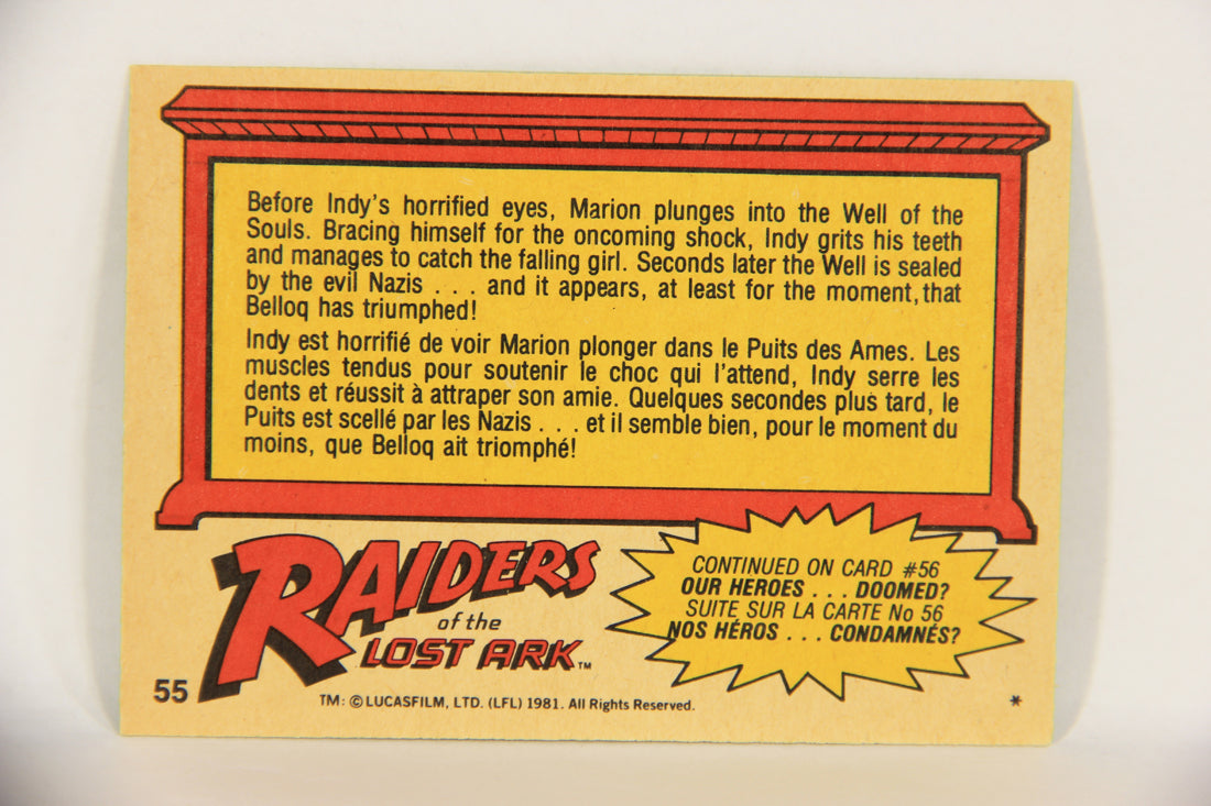 Raiders Of The Lost Ark 1981 Trading Card #55 Sea Of Serpents FR-ENG OPC L017981