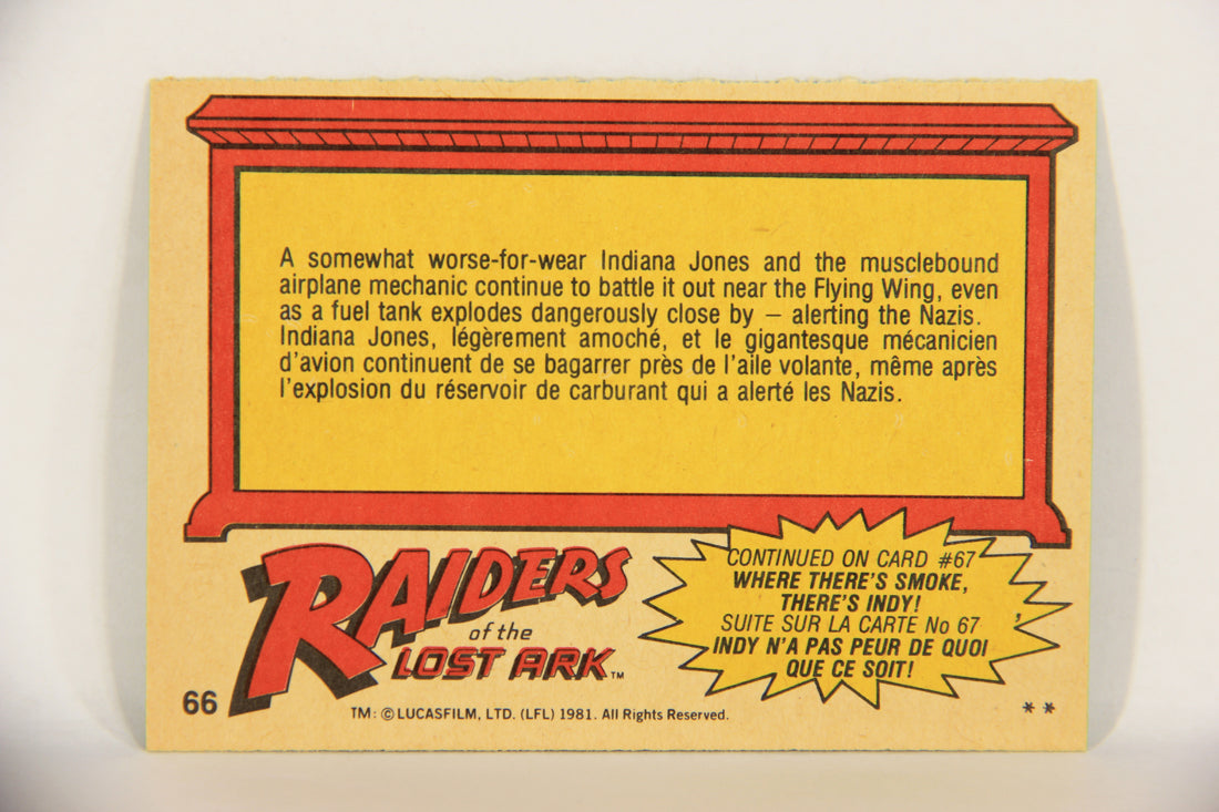 Raiders Of The Lost Ark 1981 Trading Card #66 Exploding Fuel Tank FR-ENG OPC L017992