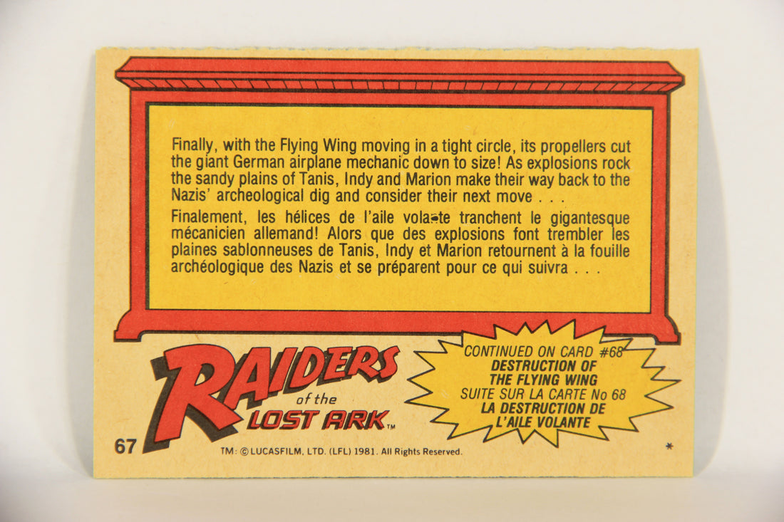 Raiders Of The Lost Ark 1981 Trading Card #67 Where There's Smoke There's Indy FR-ENG OPC L017993
