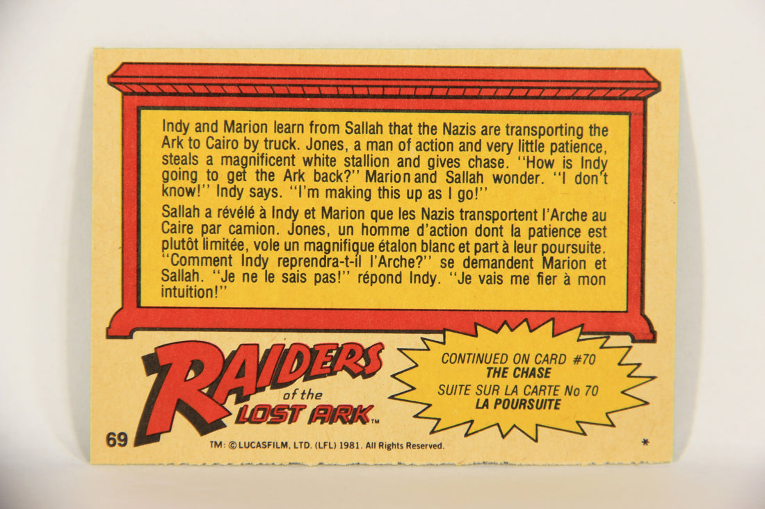 Raiders Of The Lost Ark 1981 Trading Card #69 Race For The Ark FR-ENG O-Pee-Chee L017995