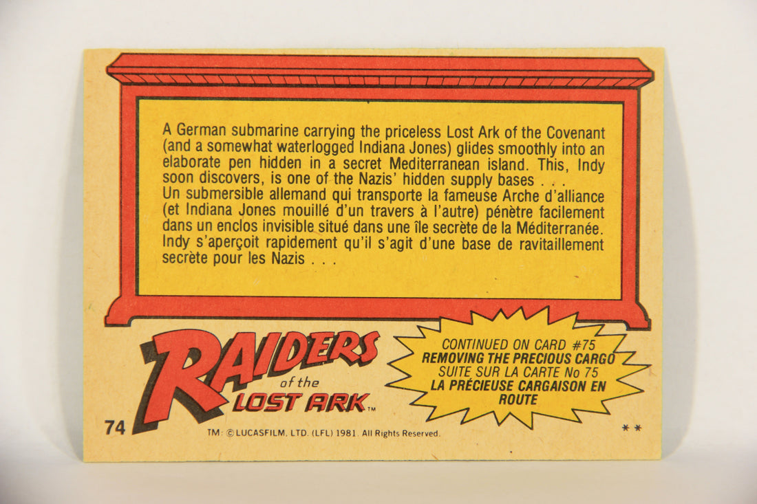 Raiders Of The Lost Ark 1981 Trading Card #74 The Arrival Of The Ark FR-ENG OPC L018000