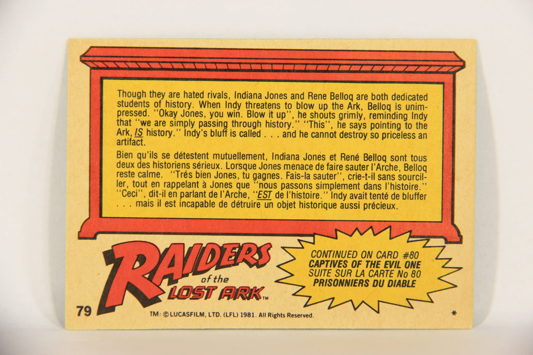 Raiders Of The Lost Ark 1981 Trading Card #79 Indy's Bluff Is Called FR-ENG OPC L018005