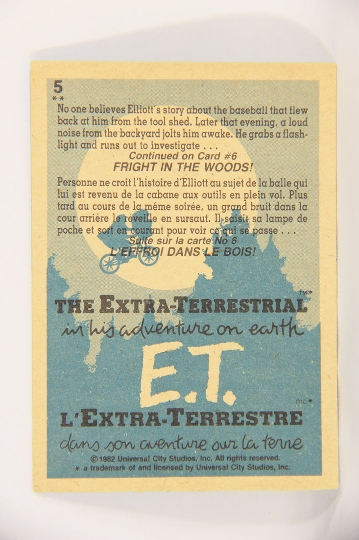 E.T. The Extra-Terrestrial 1982 Trading Card #5 Elliott's Search FR-ENG OPC L018032