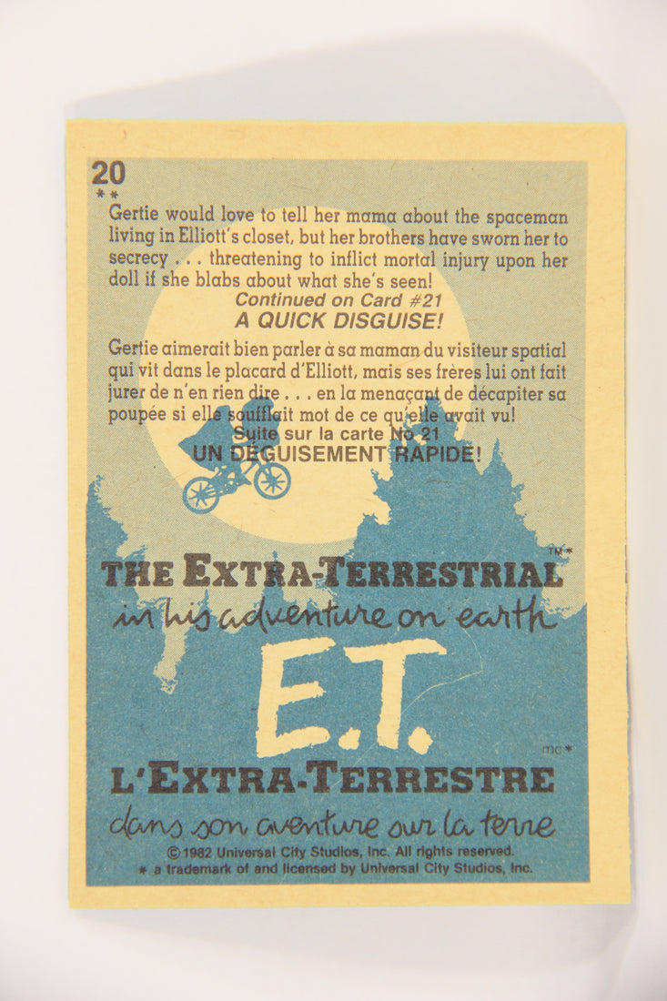 E.T. The Extra-Terrestrial 1982 Trading Card #20 Gertie Says Hi FR-ENG OPC L018047