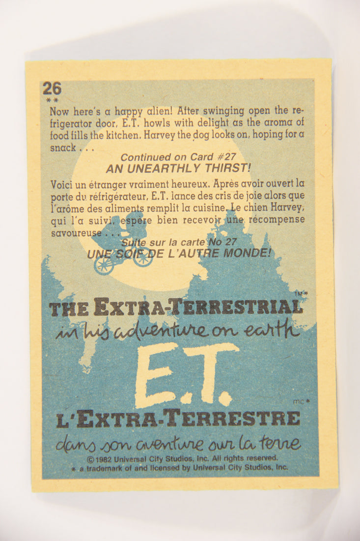 E.T. The Extra-Terrestrial 1982 Trading Card #26 Time For A Snack FR-ENG OPC L018053