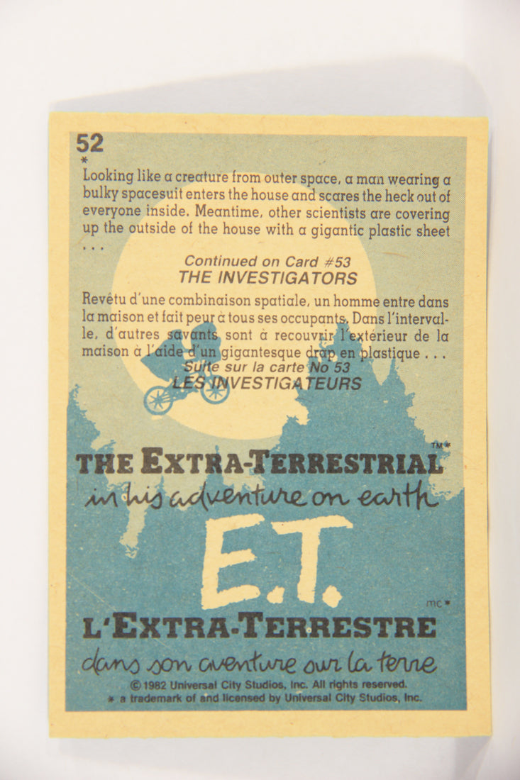 E.T. The Extra-Terrestrial 1982 Trading Card #52 Spaceman At The Door FR-ENG OPC L018079