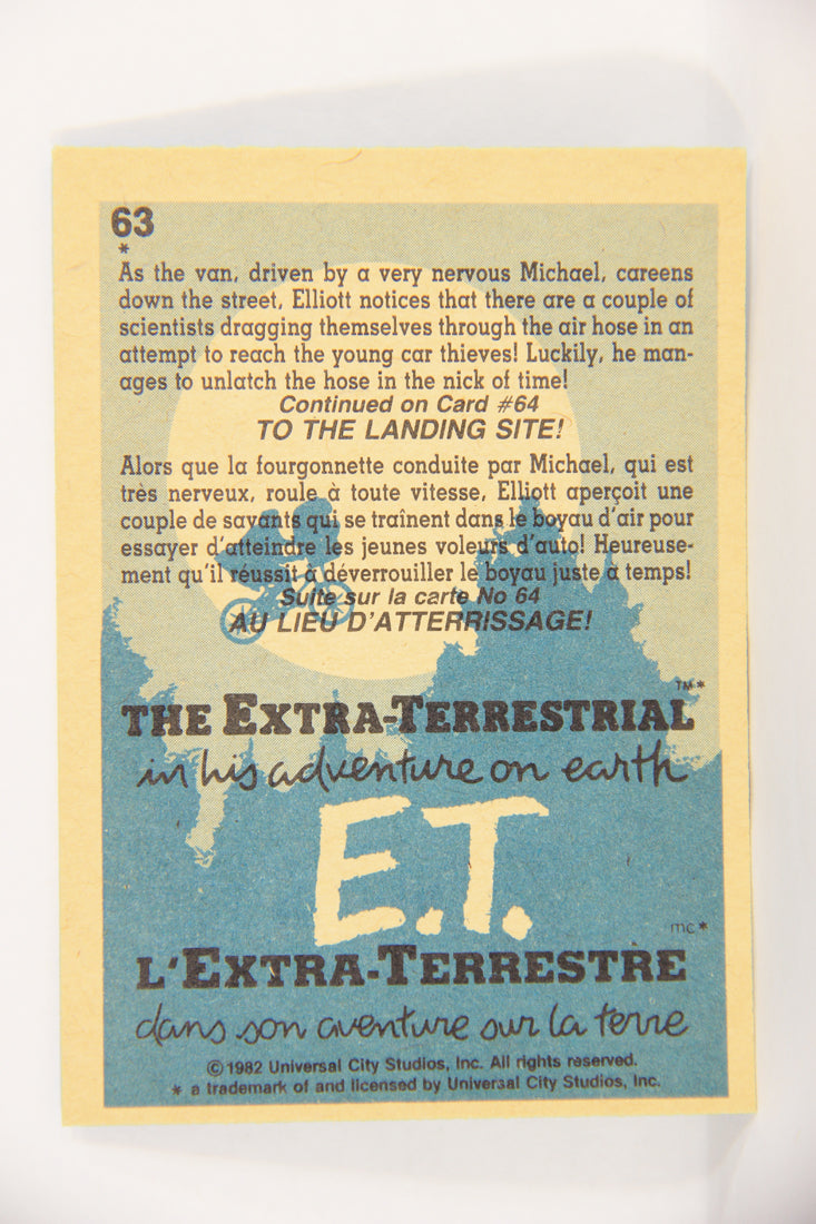 E.T. The Extra-Terrestrial 1982 Trading Card #63 They're Gaining FR-ENG OPC L018090