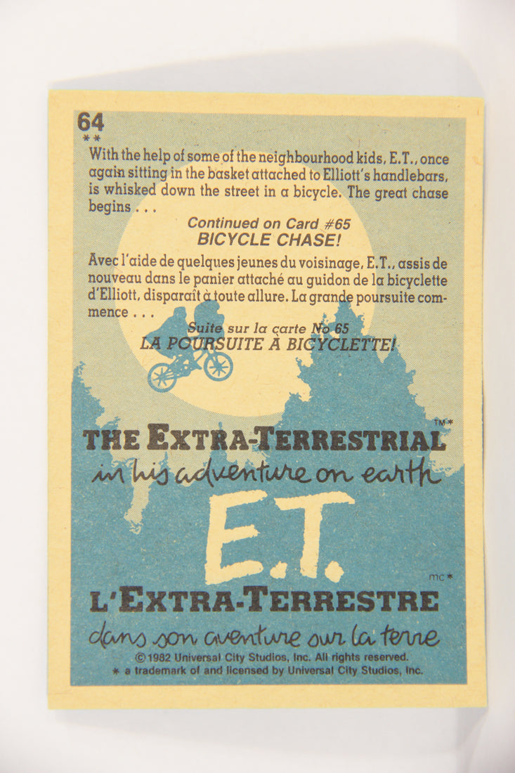 E.T. The Extra-Terrestrial 1982 Trading Card #64 To The Landing Site FR-ENG OPC L018091
