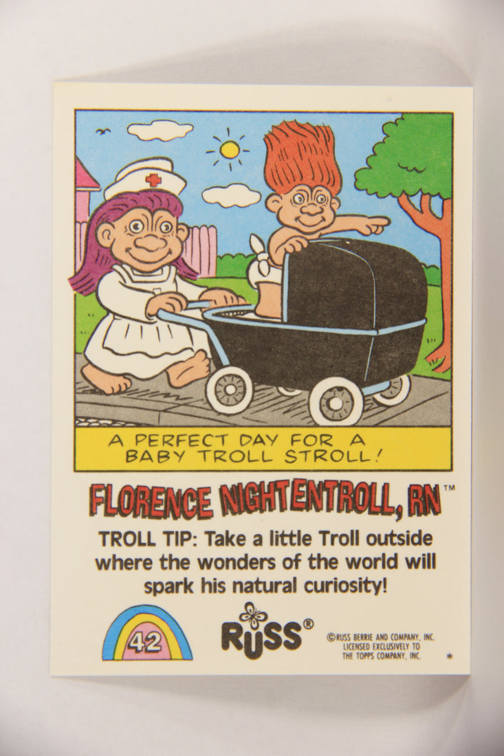 Russ Trolls 1992 Topps Trading Card #42 Florence Nightentroll RN ENG L018382