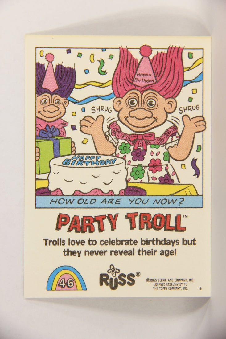 Russ Trolls 1992 Topps Trading Card #46 Party Troll ENG L018386