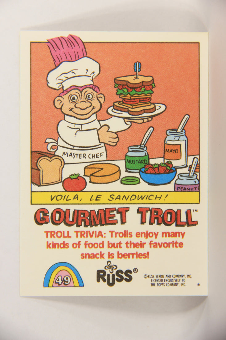 Russ Trolls 1992 Topps Trading Card #49 Gourmet Troll ENG L018389