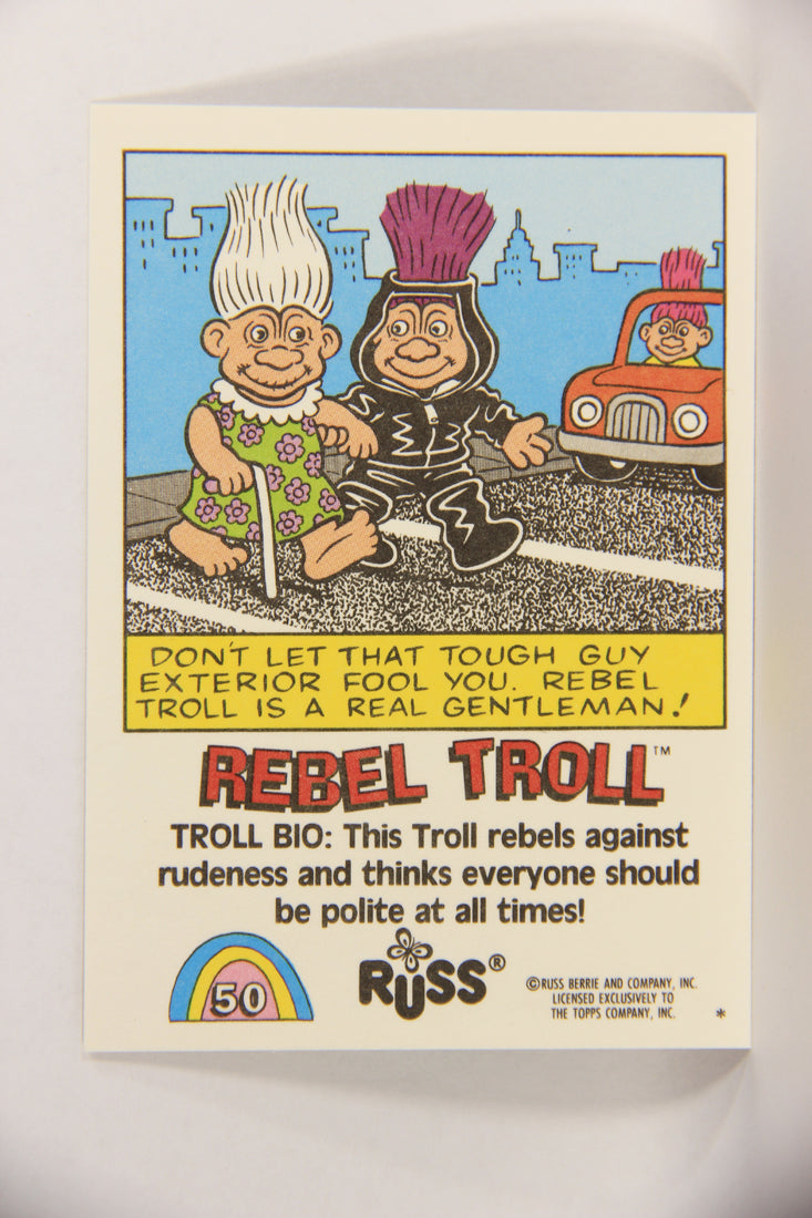 Russ Trolls 1992 Topps Trading Card #50 Rebel Troll ENG L018390