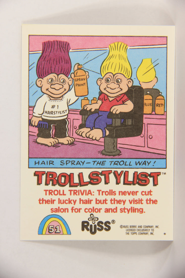 Russ Trolls 1992 Topps Trading Card #51 Trollstylist ENG L018391