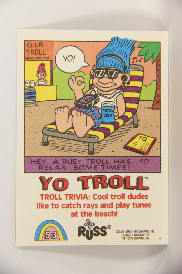 Russ Trolls 1992 Topps Trading Card #53 Yo Troll ENG L018393