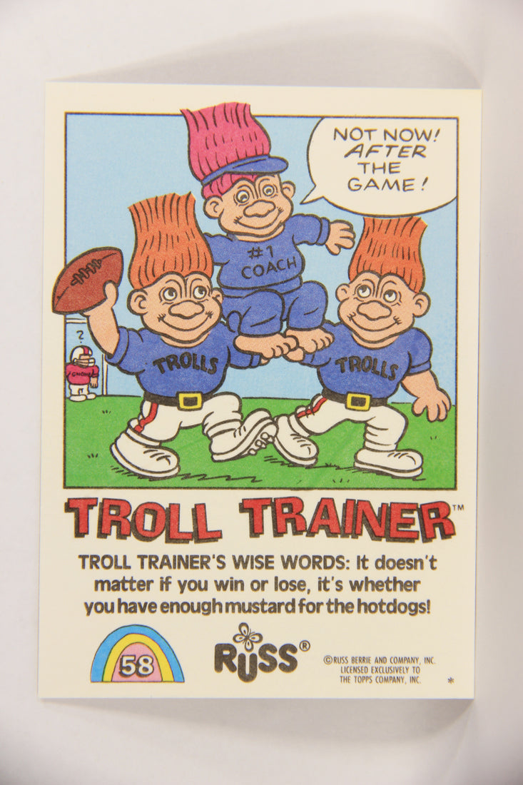 Russ Trolls 1992 Topps Trading Card #58 Troll Trainer ENG L018398