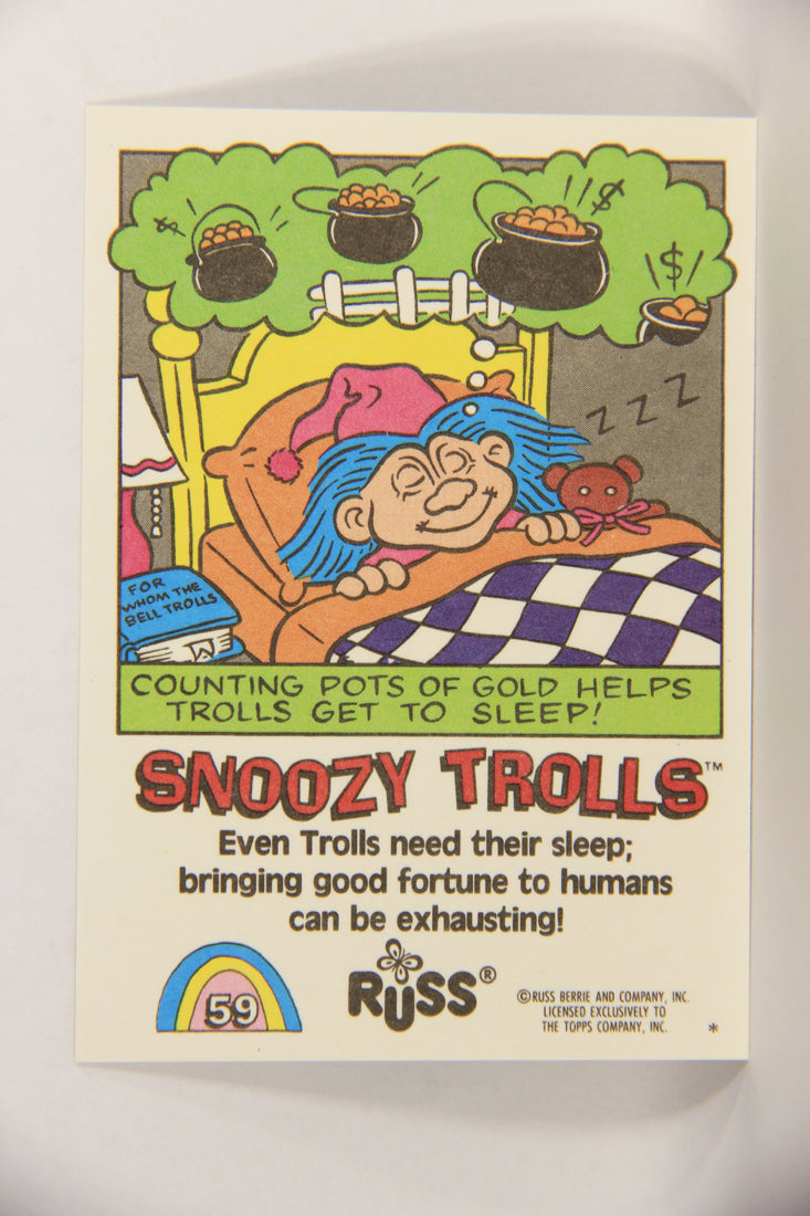 Russ Trolls 1992 Topps Trading Card #59 Snoozy Trolls ENG L018399