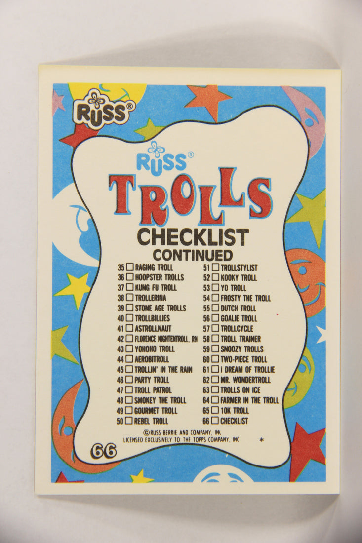Russ Trolls 1992 Topps Trading Card #66 Checklist ENG L018406