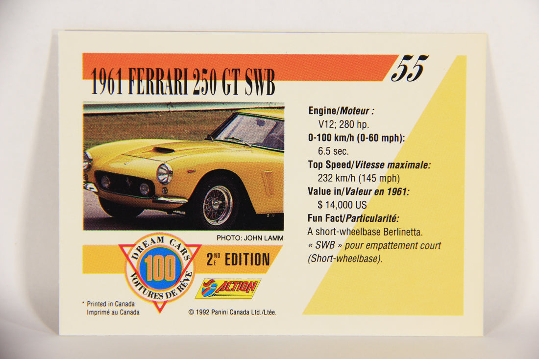 Dream Cars 2nd Edition 1992 Trading Card #55 - 1961 Ferrari 250 GT SWB L018528