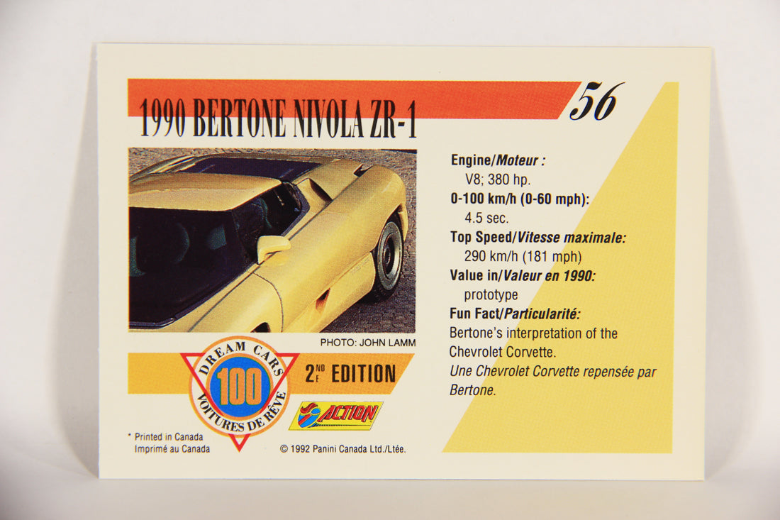 Dream Cars 2nd Edition 1992 Trading Card #56 - 1990 Bertone Nivola ZR-1 L018529