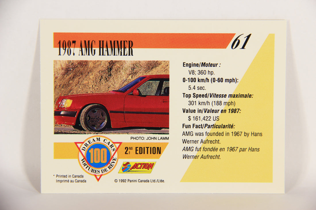 Dream Cars 2nd Edition 1992 Trading Card #61 - 1987 AMG Hammer FR-ENG L018534