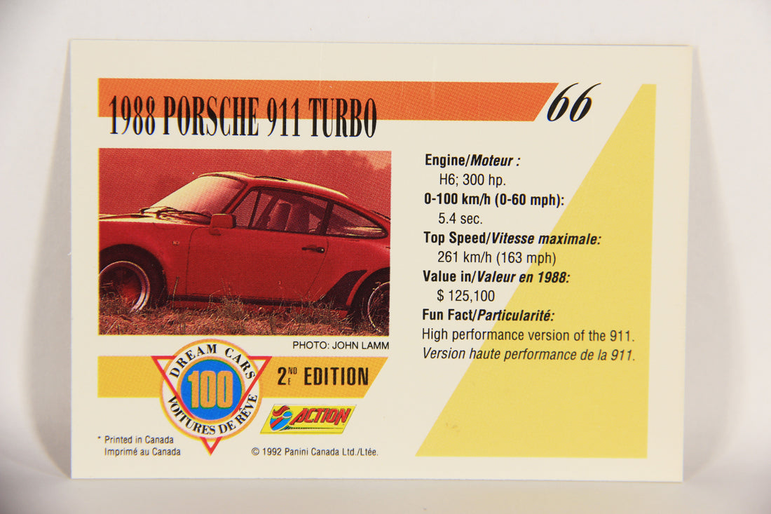 Dream Cars 2nd Edition 1992 Trading Card #66 - 1988 Porsche 911 Turbo FR-ENG L018539