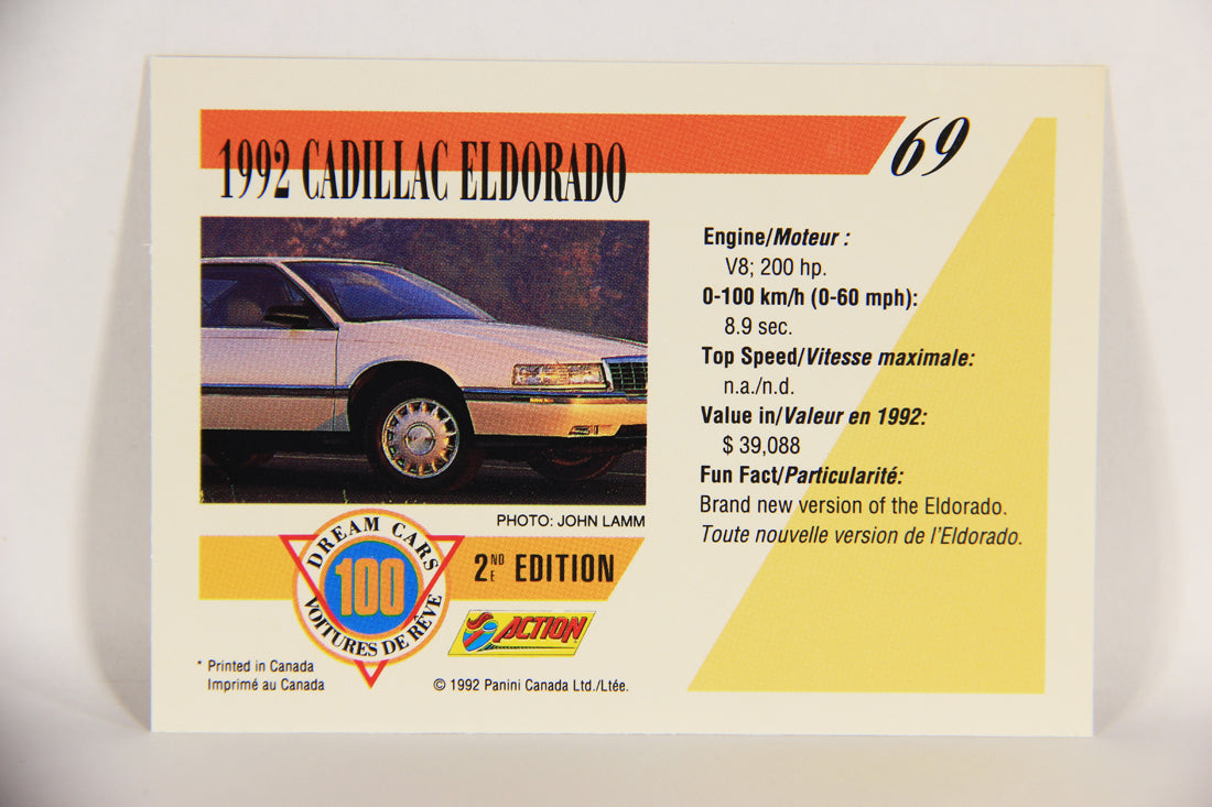 Dream Cars 2nd Edition 1992 Trading Card #69 - 1992 Cadillac Eldorado FR-ENG L018542