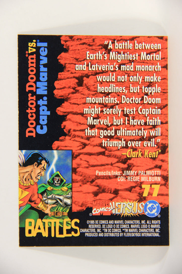 DC Versus Marvel Comics 1995 Trading Card #77 Doctor Doom Vs Captain Marvel ENG L018621